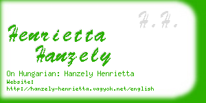 henrietta hanzely business card